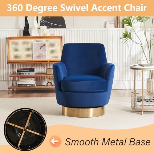 Swivel Barrel Chair Set of 2, Modern Velvet Accent Chairs, Orange P5409