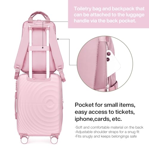 LARVENDER Luggage Sets 3 Piece, 20in Carry On PP Hardshell Suitcase with Spinner Wheels Q3160