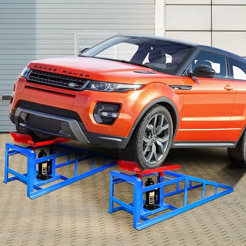 2PCS 5T Hydraulic Car Ramps, Heavy Duty Portable Vehicle Lift for Garage L579958