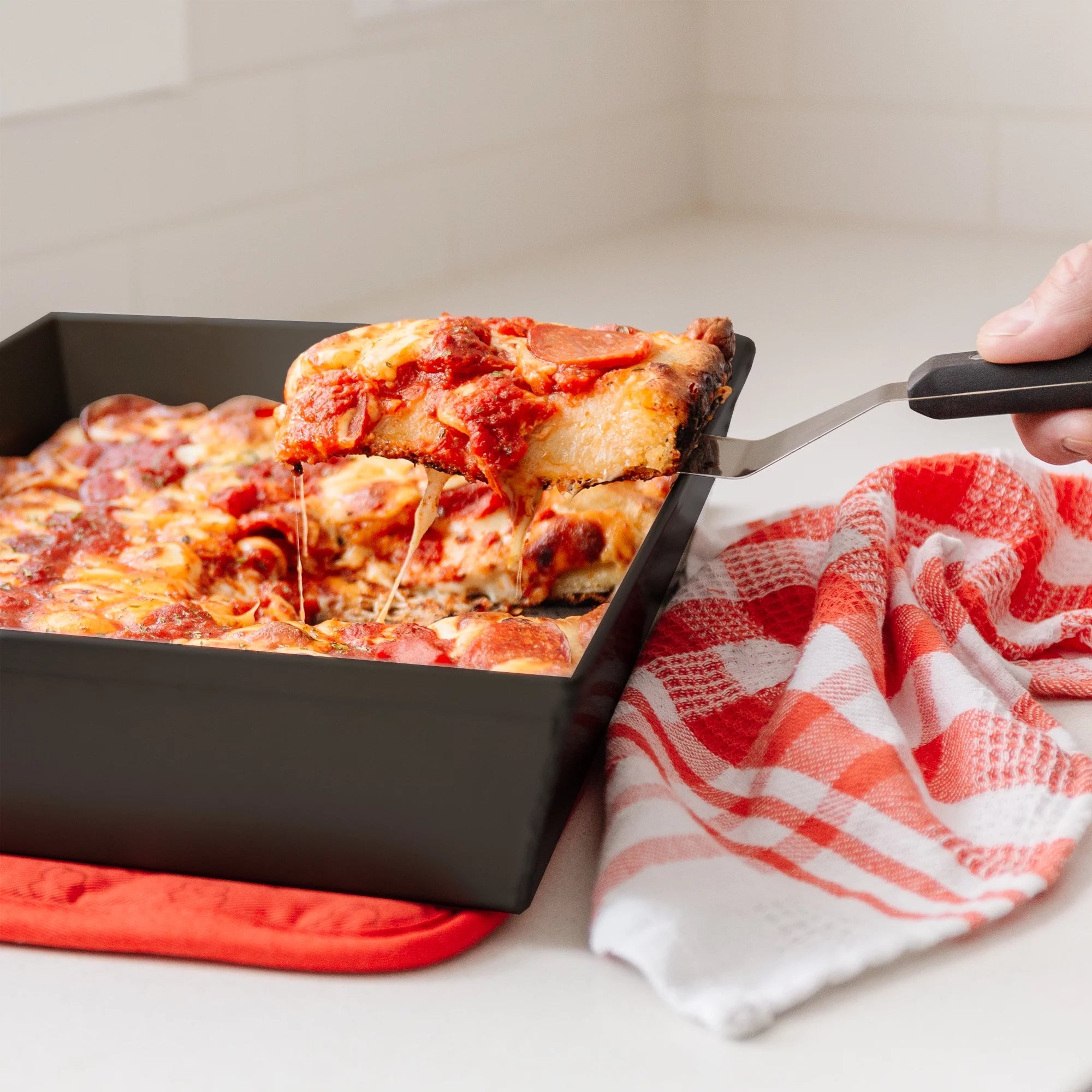 Chef Pomodoro Detroit Style Pizza Pan, 14 x 10", Anodized Aluminum X2414