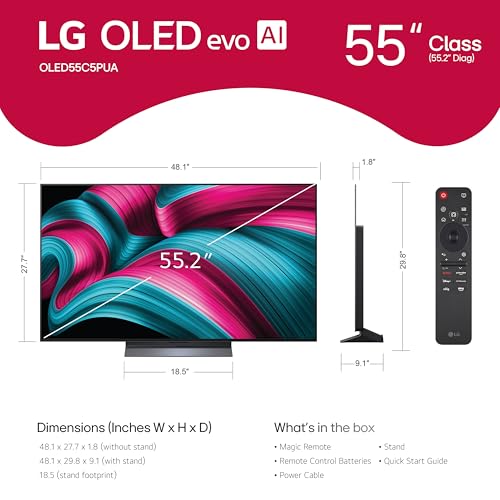 LG 65-Inch Class OLED evo AI 4K C5 Series Smart TV D17114