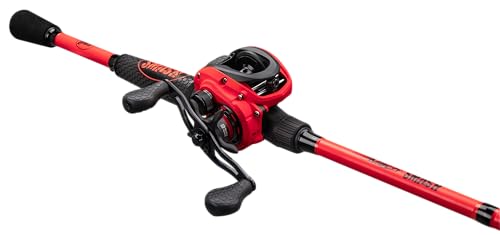 Lew's MACH Smash Baitcast Reel and Fishing Rod Combo, IM6 Graphite, Red P923