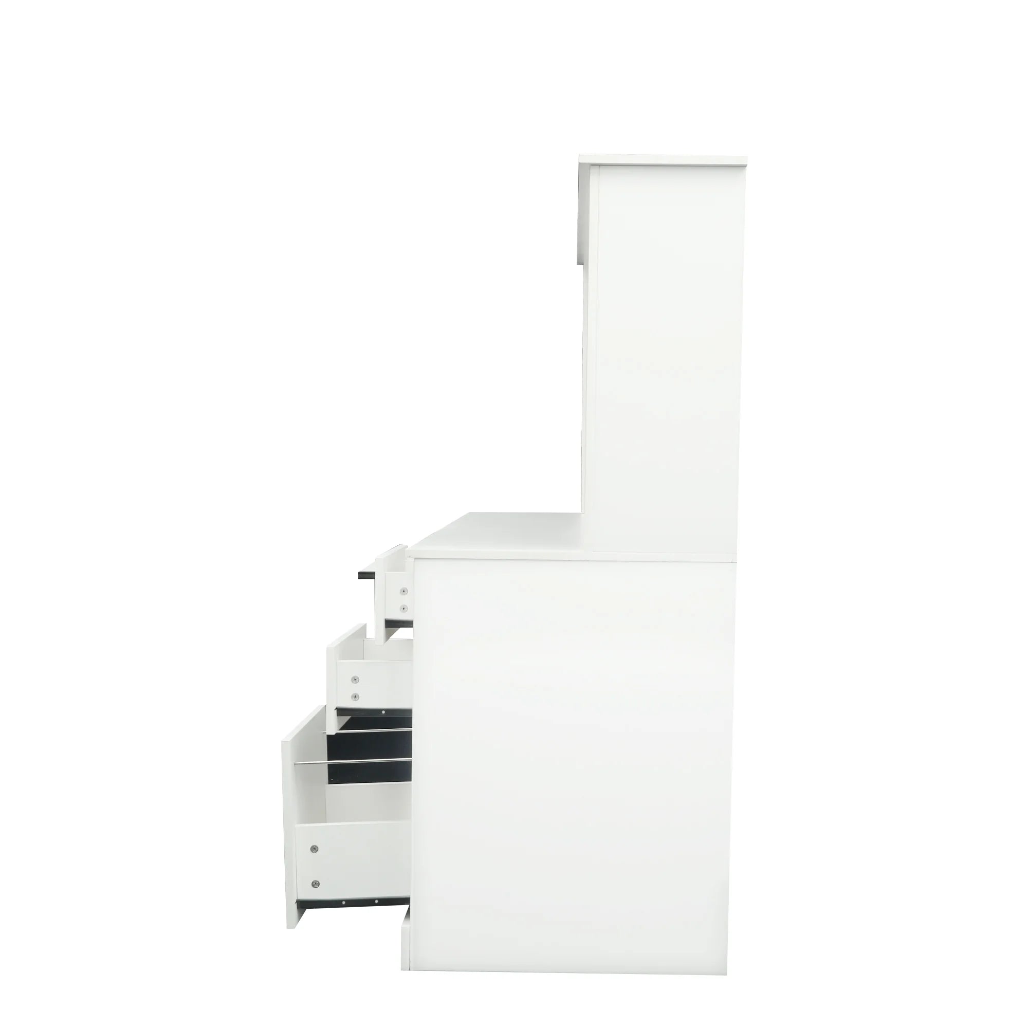Holaki Computer Desk with Hutch, Antiqued White Finish D126