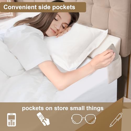 Vekkia King Bed Wedge Pillow for Headboard Mattress Gap Filler, Blue 76"x10"x6" C139495