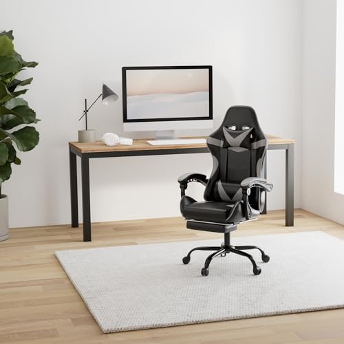 Gaming Chair with Footrest, Lumbar Support, Red/Black M9231