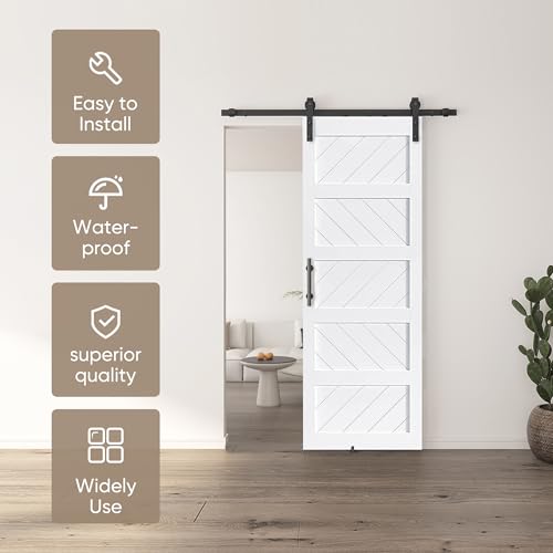 JUBEST 36" x 84" Sliding Barn Door Kit with Hardware, Black R91690