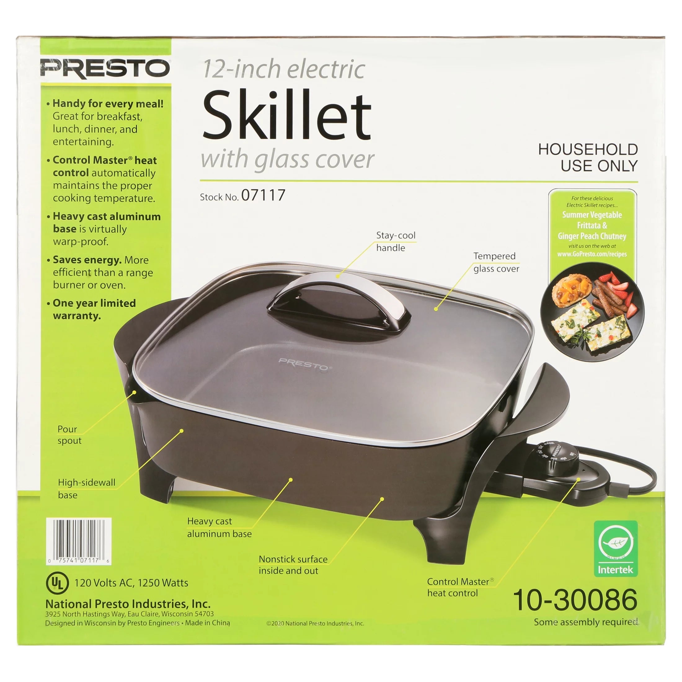 Presto 12" Electric Skillet with Glass Cover E84898