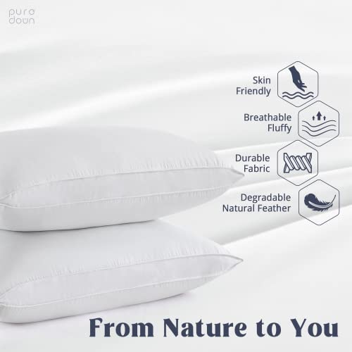 puredown® Goose Feathers and Down White Pillows King Size Set of 2 G471477