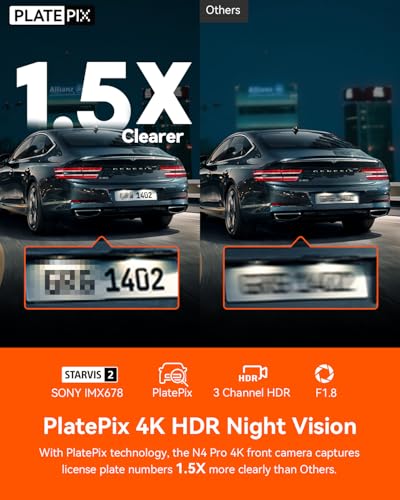 Vantrue N4 Pro 4K 3 Channel Dash Cam with Night Vision E734