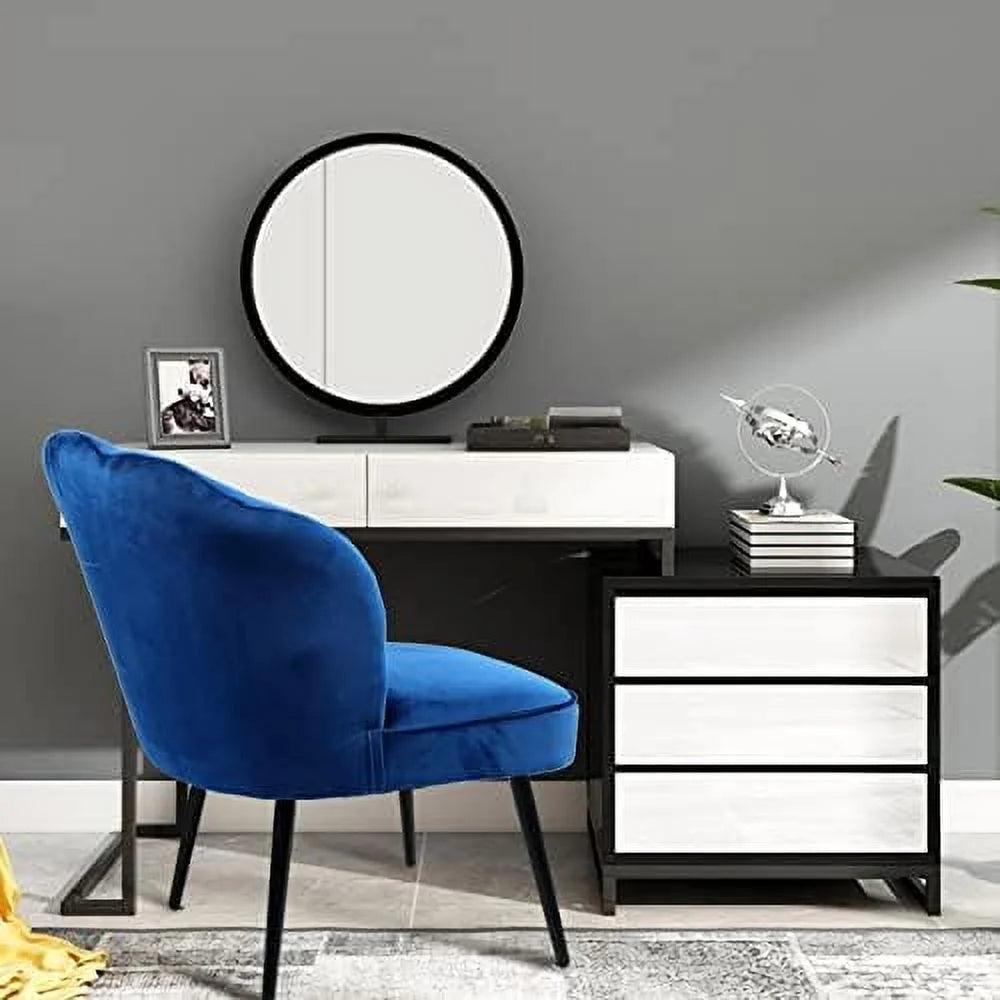 YZboomLife Velvet Accent Chair Set of 2 Tufted Wingback with Metal Legs D24143
