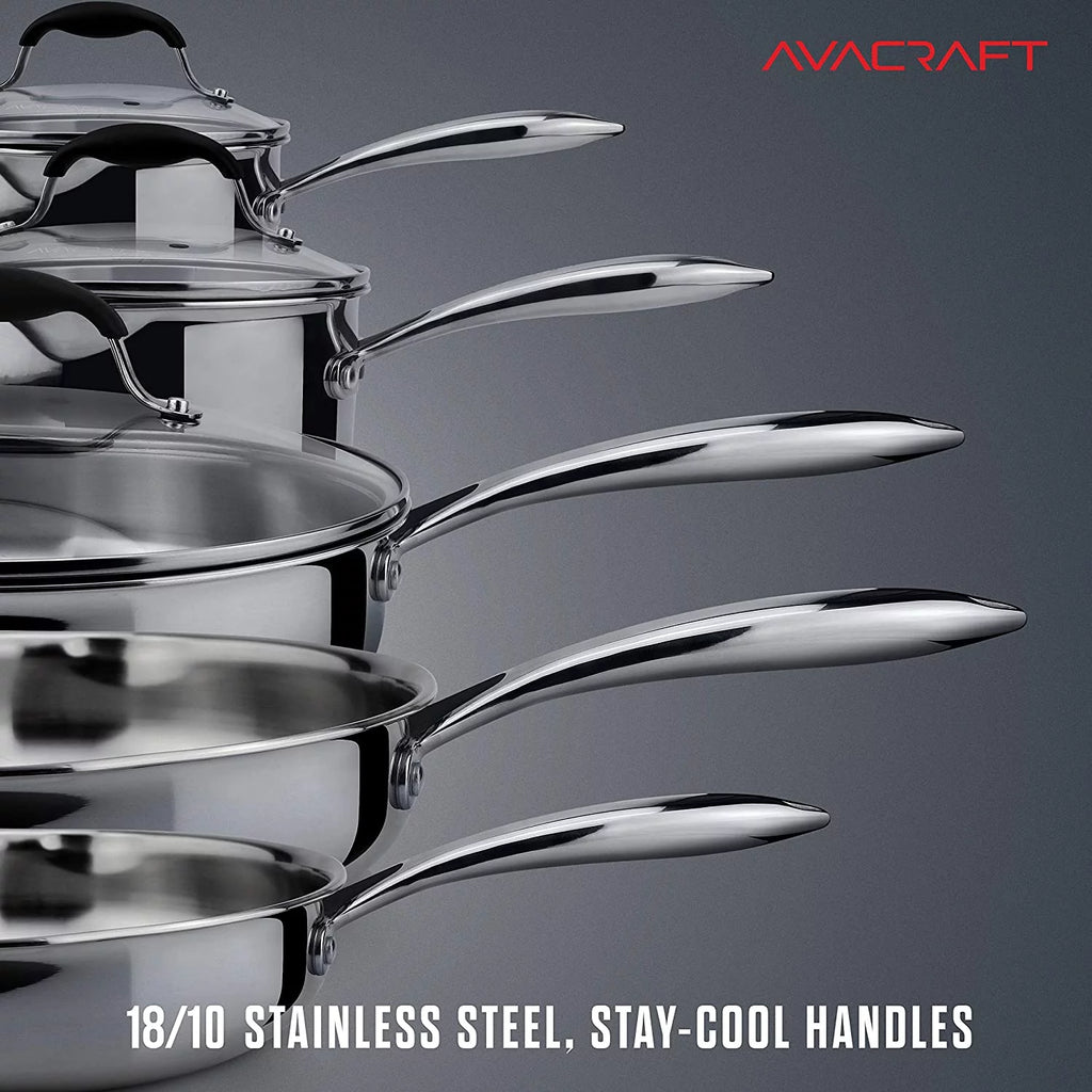 AVACRAFT 18/10 Stainless Steel Cookware Set 10-Piece L25723