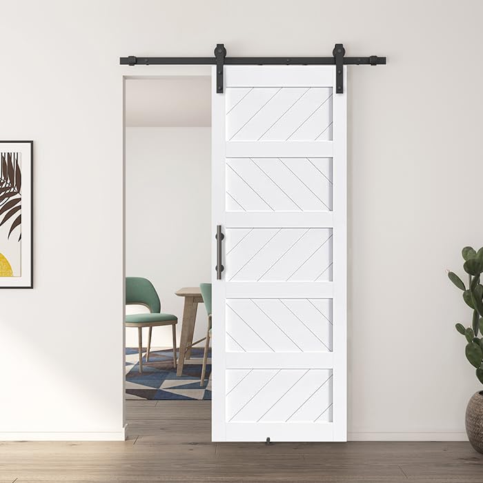 JUBEST 36" x 84" Sliding Barn Door Kit with Hardware, Black R91690