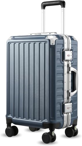 LUGGEX Aluminum Frame Carry On Luggage, 20 Inch Hard Shell Suitcase, Charcoal Metallic V31867