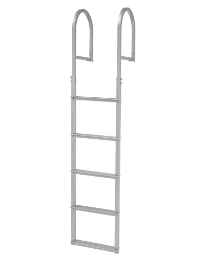 CO-Z 3 Step Removable Dock Ladder for Pontoon Boat, Aluminum Swim Ladder with Nonslip Tread O80708