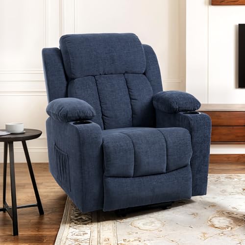 FLEXISPOT XL31 Power Lift Recliner Chair for Elderly, Electric Massage & Heat, PU Leather, Black C786106