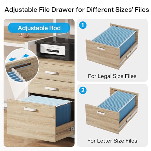 Tribesigns 63 Inch Computer Desk with File Drawer Cabinet, Monitor Stand R256671