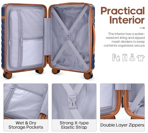 Luggage Sets 3 Piece, Carry On 20 Inch Hardside Suitcase with Spinner Wheels and TSA Lock J67858