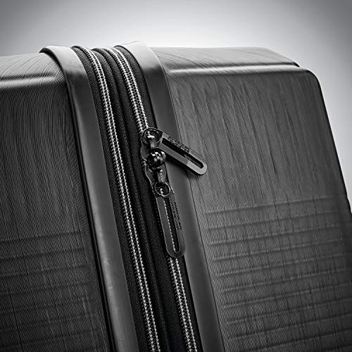 American Tourister Stratum XLT Expandable Hardside Luggage with Spinner Wheels, Jet Black, Carry-On 21-Inch E7418