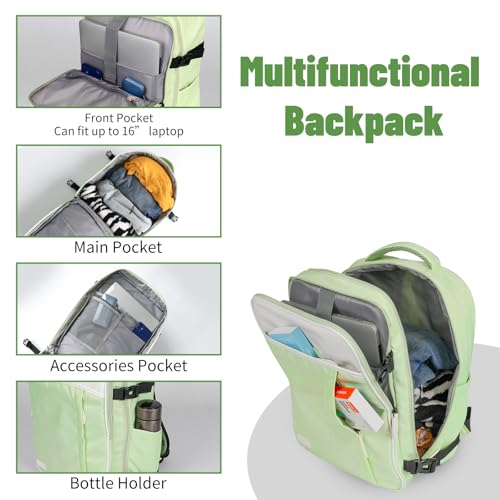 Lightweight 3-Piece Hardshell Luggage Set with Spinner Wheels & TSA Lock, Light Avocado Green B502471