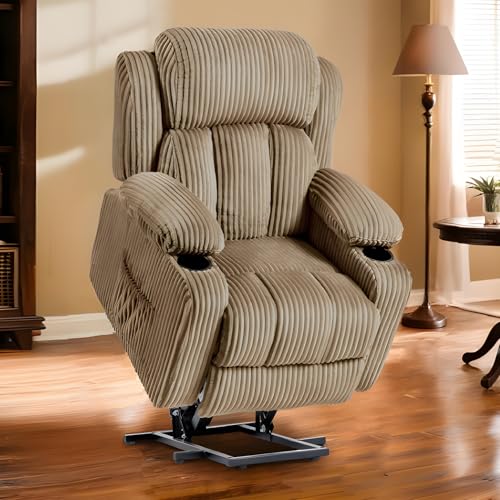FLEXISPOT XL31 Power Lift Recliner Chair for Elderly, Electric Massage & Heat, PU Leather, Black C786106