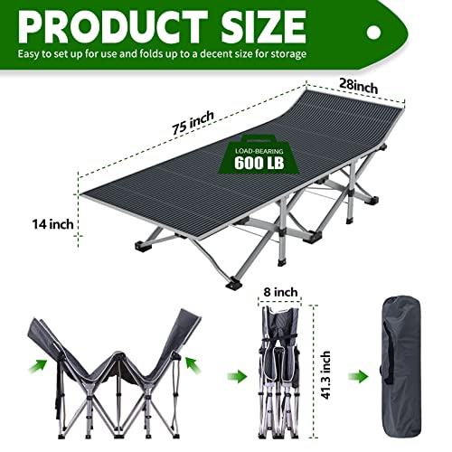 NAIZEA Folding Camping Cot for Adults, Adjustable Reclining Chair N72576