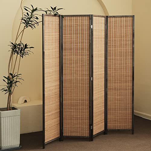 Bamboo Room Divider 6 Panel Folding Screen 67"H x 92.1"W X2437