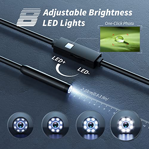 Endoscope Camera with Light, 1920P HD Borescope for iOS and Android, 16.4ft I603270