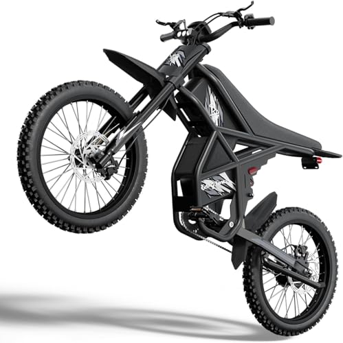 GT73PRO/GT73 Electric Dirt Bike for Adults, 3000W 60V 50MPH //2400W 48V 37MPH, 36.4AH Dual Battery Ebike Up to 85 Miles, 25" Motorcycle Tire, UL2849 All Terrain for Mountains, Snow, Sand, Road