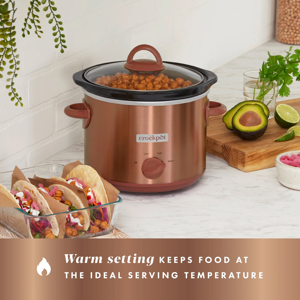 Crockpot Design Series 3-Quart Manual Slow Cooker, Copper M46686