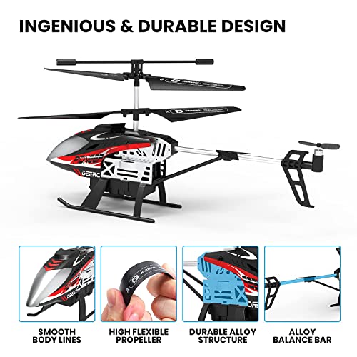 DEERC Apache RC Helicopter for Kids & Adults, Military Toy with LED Lights P49305