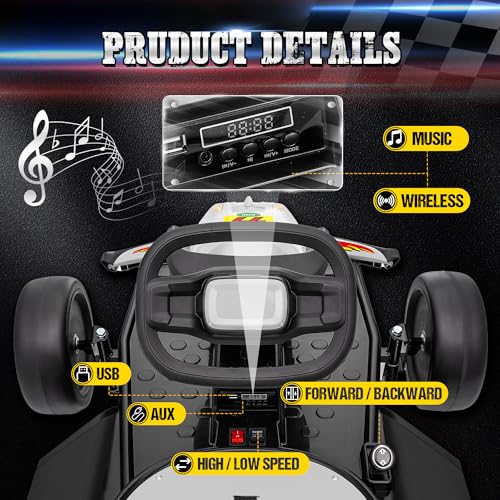 24V Electric Go Kart for Kids with 400W Motors, EVA Tires, Rose Red N76721