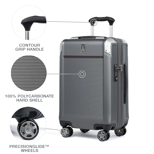 Travelpro Platinum Elite Hardside Expandable Carry-On Luggage, 8 Wheel Spinner, TSA Lock, 20-Inch X826544