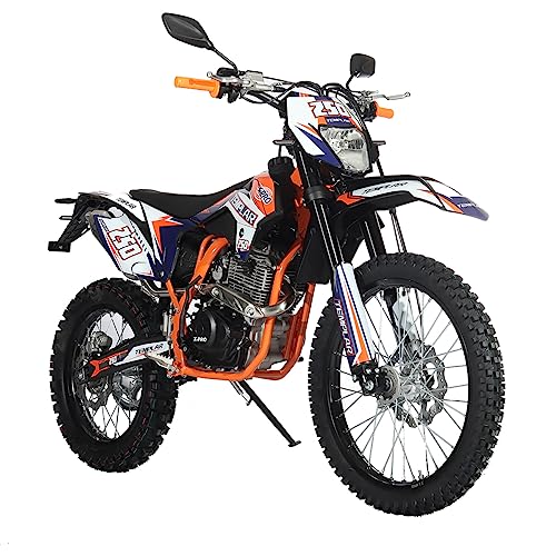 X-PRO Templar 250cc Zongshen Brand Engine Dirt Bike with All Lights and 5-Speed Manual Transmission, Electric/Kick Start! Big 21"/18" Wheels! (Orange, Factory Package)