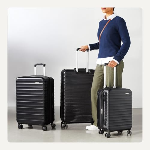 Amazon Basics 21" Hardside Carry-On Luggage with Wheels, Expandable, Black L489