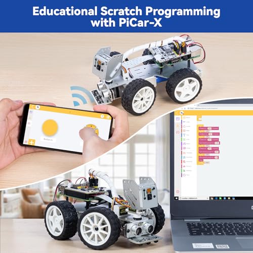 SunFounder PiCar-X AI Video Robot Car Kit for Raspberry Pi 5/4/3B+/3B Q194330