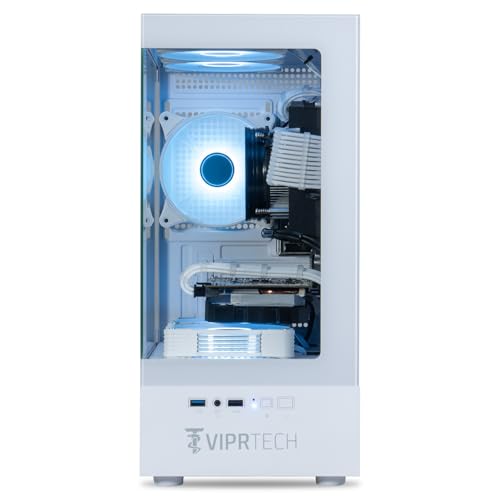 ViprTech Stryker 4.0 Liquid-Cooled Gaming PC, AMD Ryzen 7, RTX 4060, 32GB RAM, 1TB SSD, White N414