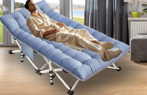 Camping Cot with Thick Pad, Folding Bed, Heavy Duty with Carry Bag I101