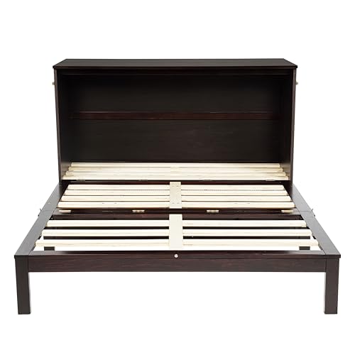 Queen Murphy Bed with Desk and Removable Shelves, USB Port, White H566492