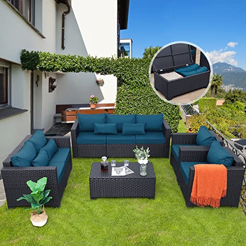 Rattaner Patio Furniture Set 5 Pieces Outdoor Couch with Coffee Table P526524