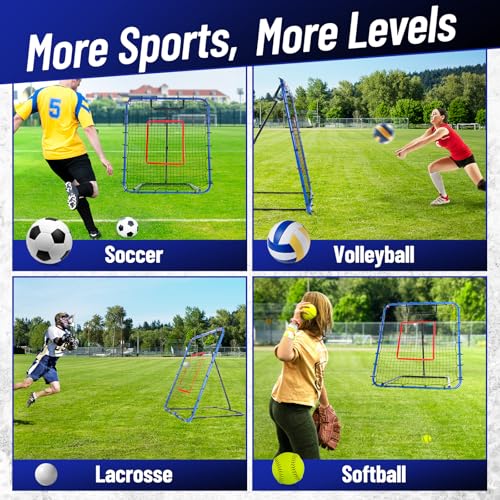 Baseball Rebounder Net 4x4.5 FT with 5 Ball Return Angles for Training P156