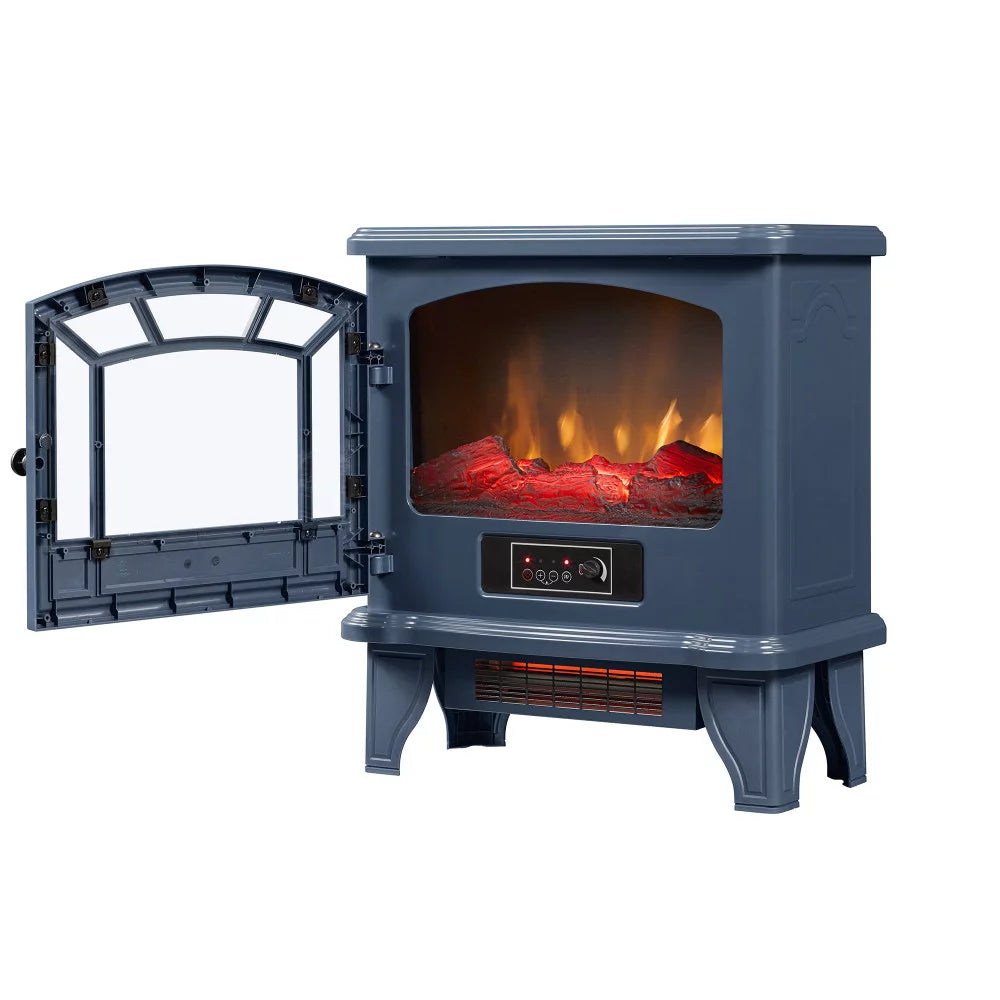 Duraflame Infrared Quartz Electric Fireplace Stove Heater, Blue S117