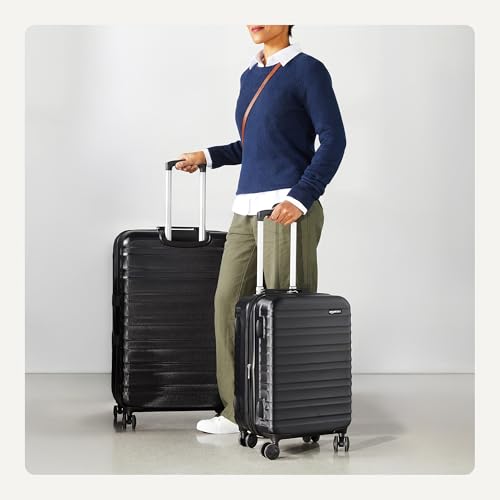 Amazon Basics 21" Hardside Carry-On Luggage with Wheels, Expandable, Black L489