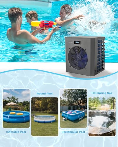 27000 BTU Electric Pool Heater for Above Ground & Inground Pools, WiFi Control, 120V U93482