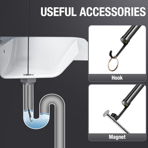 Teslong 50FT Sewer Camera, Dual Lens Borescope with Light, 4.3" HD Inspection Camera E781