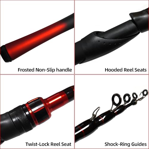 Kilitn Fishing Rod and Reel Combo, 5ft Fiberglass Telescopic Baitcasting Set B5021