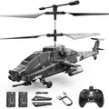 DEERC Apache RC Helicopter for Kids & Adults, Military Toy with LED Lights P49305