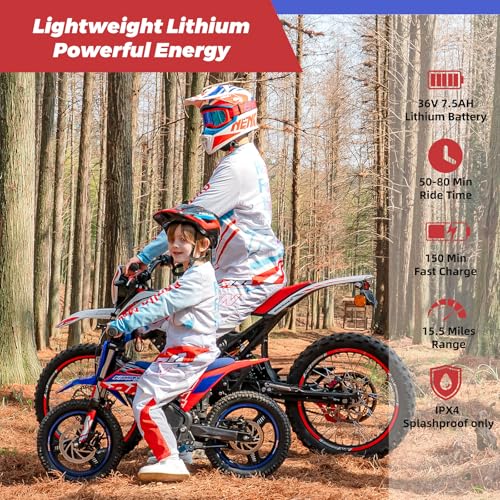 E500 36V Kids Electric Dirt Bike 700W Motor Off-Road Motorcycle for Ages 4-8 J84202