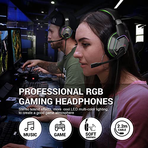 EKSA E1000 Gaming Headset with Noise Canceling Mic, 7.1 Surround Sound, Blue A702814