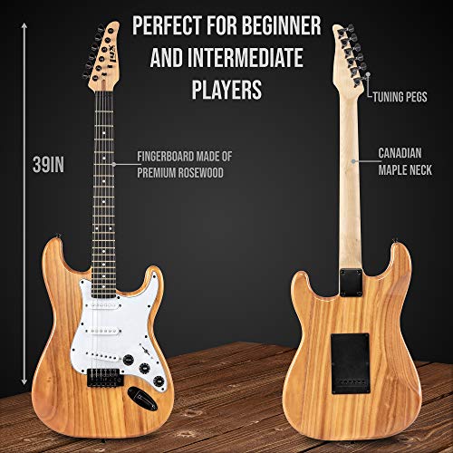 LyxPro Electric Guitar 39" Beginner Starter Kit with 20W Amp, Black B69338
