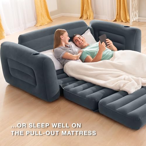 Intex Inflatable Pull-Out Sofa with Cupholder and 2-in-1 Valve F3763